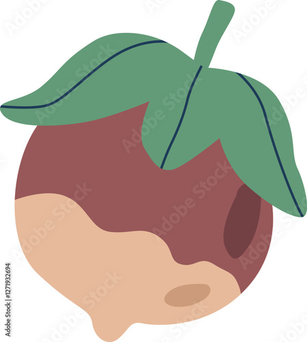 Single ripe hazelnut vector illustration