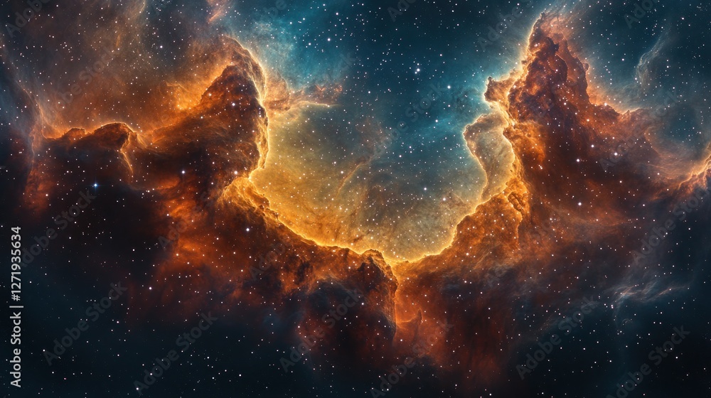 Cosmic nebulae swirling in deep space Cosmic nebulae swirling in deep space