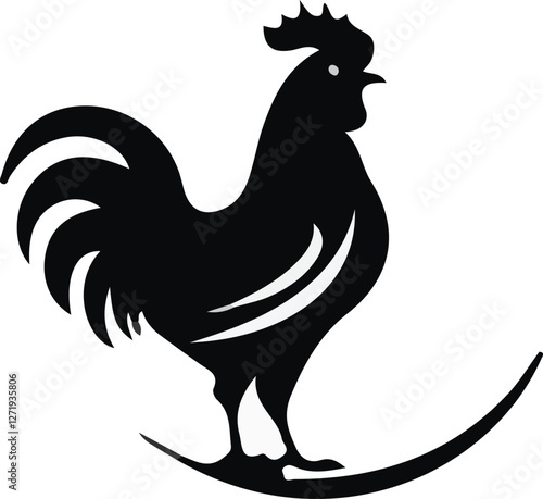 Silhouette Cock vector design, Cock logo and icon Design, Cock Illustration vector design