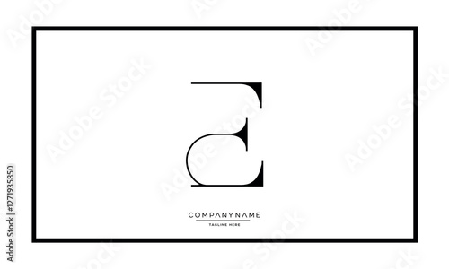Alphabet letters E or EE Logo vector icon 