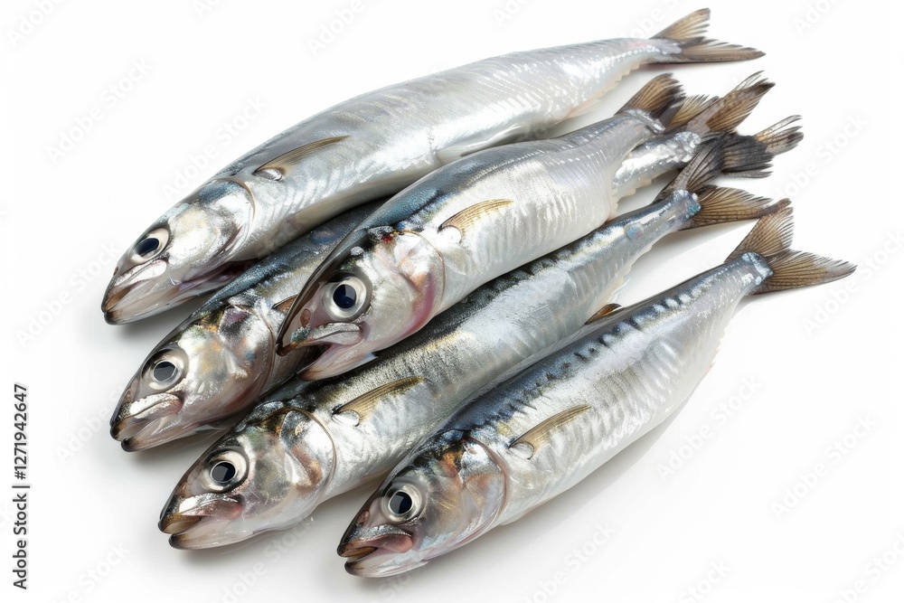 Fresh sardines on white background Fresh sardines on white background