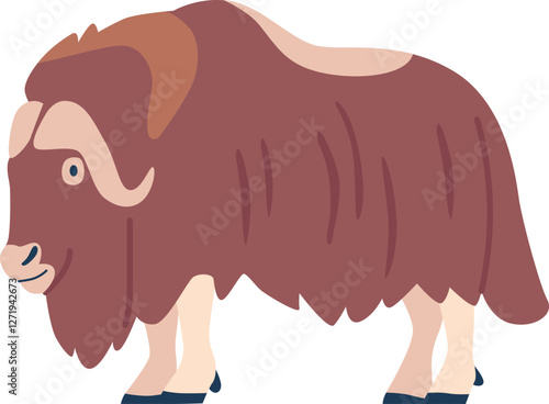 Bison arctic polar animal vector illustration