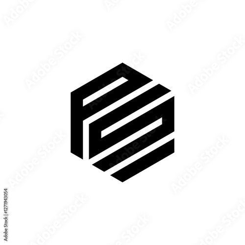 psi initials hexagon logo