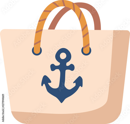 Beach handbag accessory vector illustration