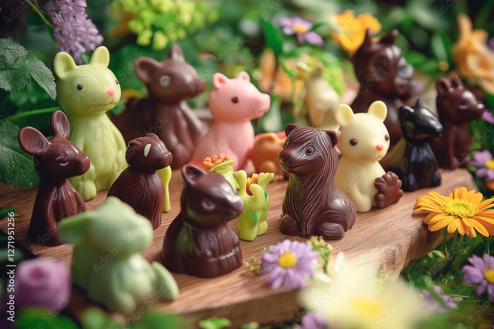 These elegant 3D printed chocolate animal figures coated with glossy glaze create a whimsical display. A delightful addition to any table of 3D printed desserts. These elegant 3D printed chocolate animal figures coated with glossy glaze create a whimsical display. A delightful addition to any table of 3D printed desserts.
