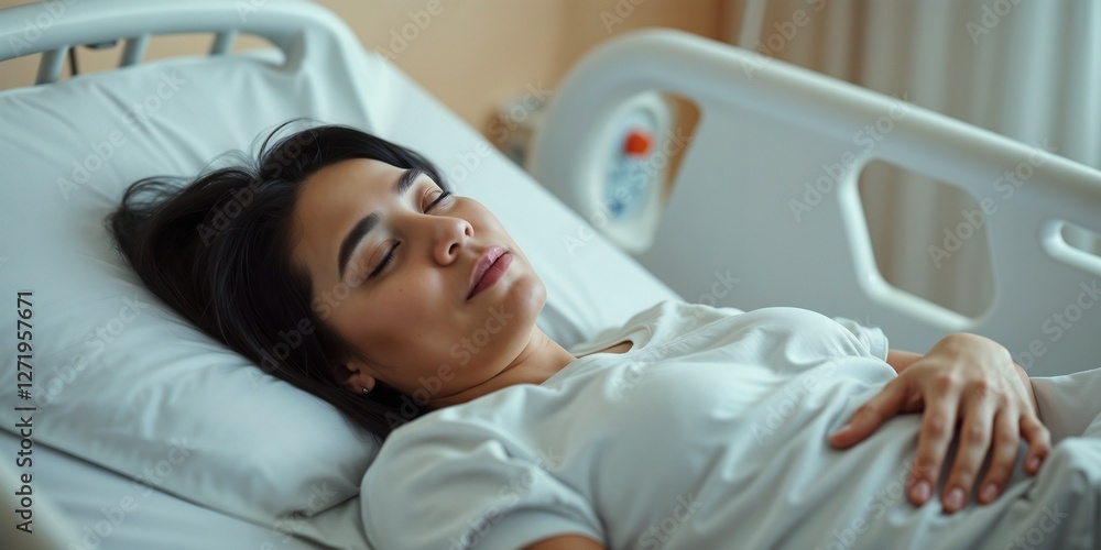 © Helen Marlen - Patient Resting in Hospital Bed with IV Drip © Helen Marlen - Patient Resting in Hospital Bed with IV Drip