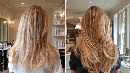 Transforming Hair With Volume and Style in a Modern Salon Setting Generative AI