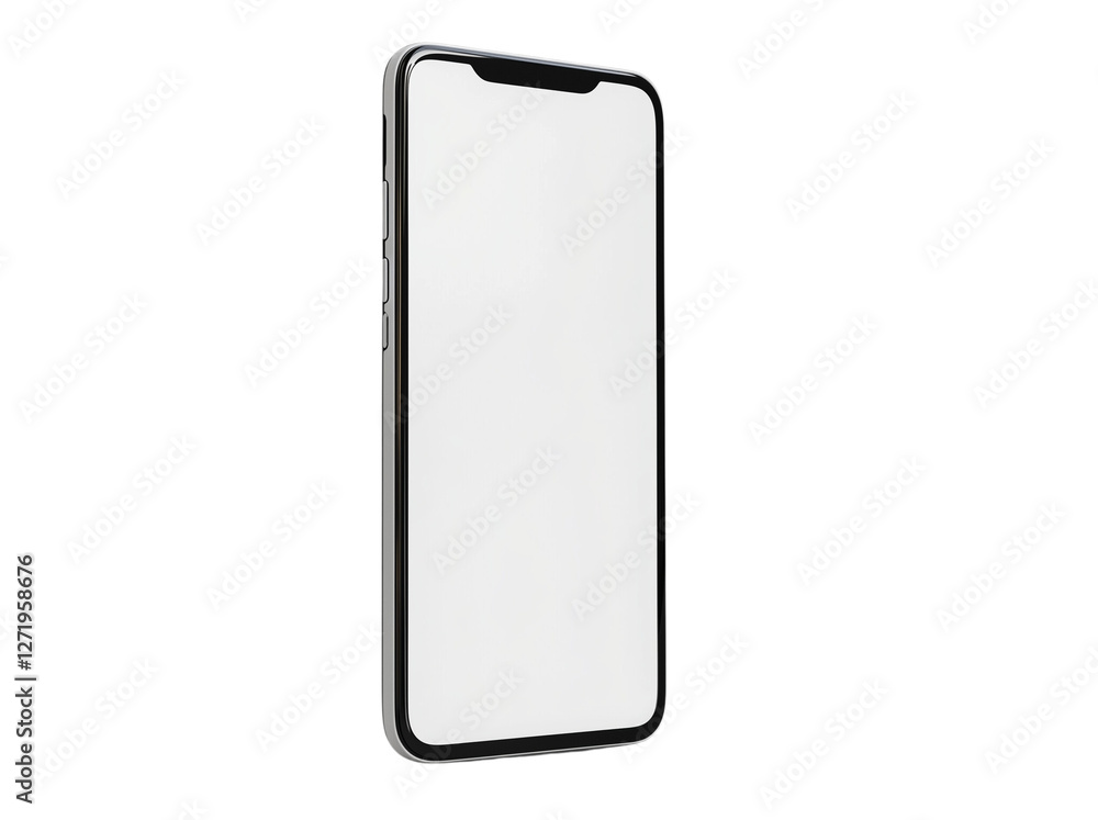 a smartphone with a blank white screen isolated on a transparent background a smartphone with a blank white screen isolated on a transparent background