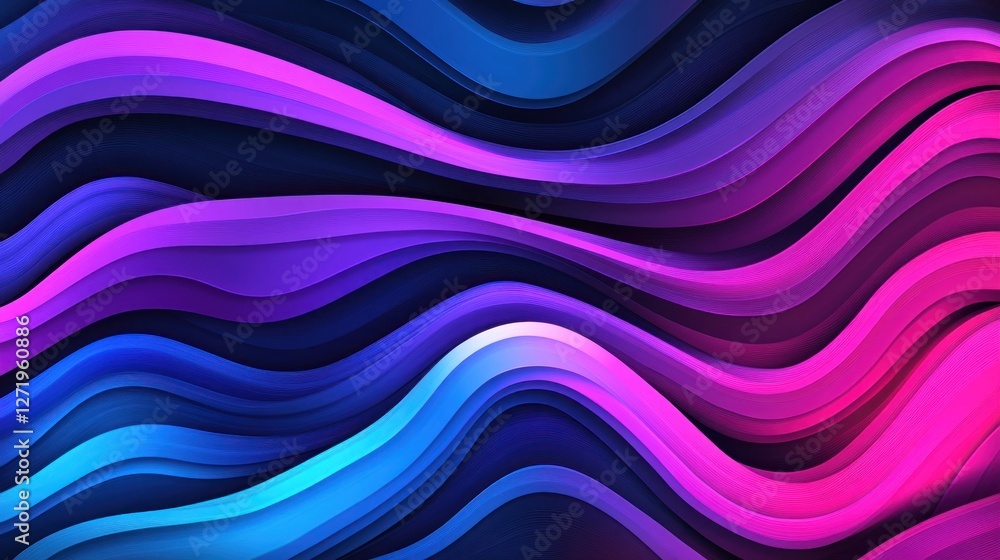 Abstract neon wave background design, digital art, website header Abstract neon wave background design, digital art, website header