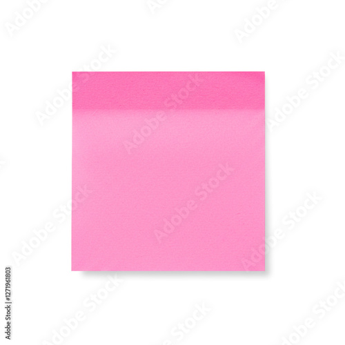 Blank pink sticky paper note. isolated on transparent background