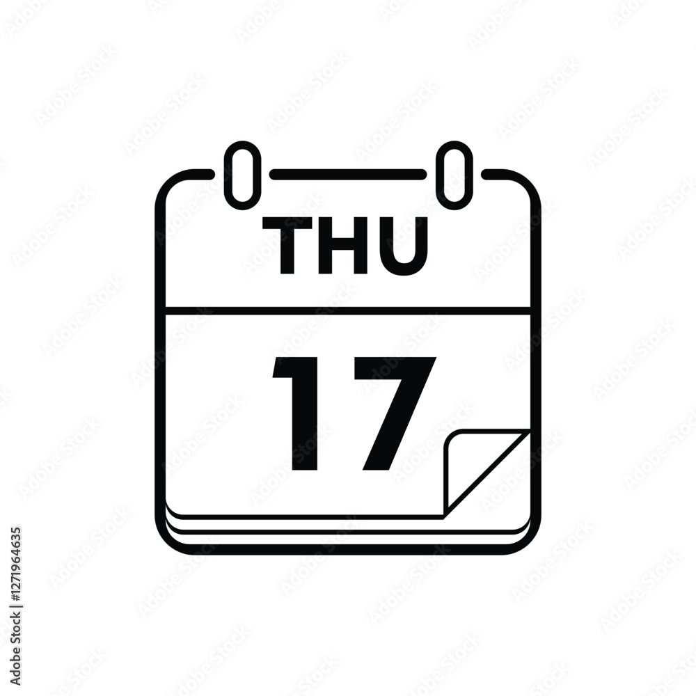 calender icon, 16 thursday icon with white background calender icon, 16 thursday icon with white background