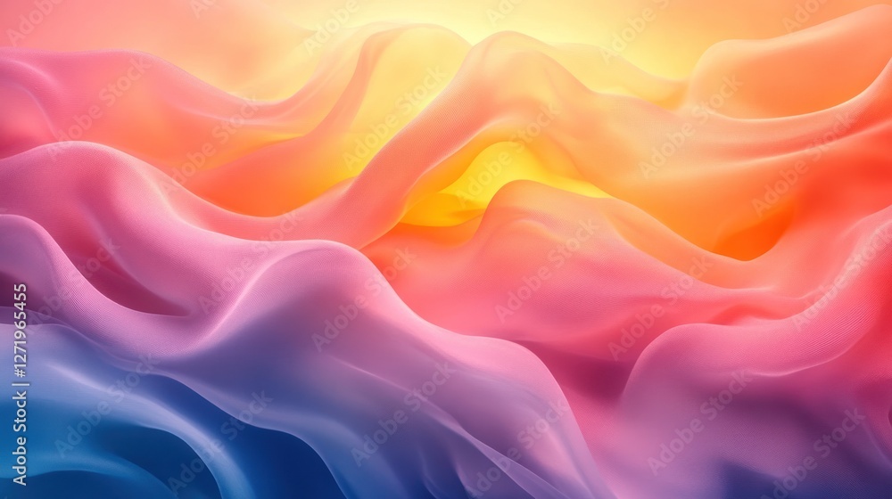 Obraz premium Abstract sunset fabric waves, design background