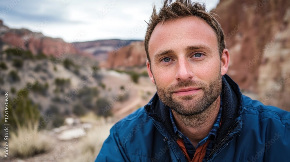 Portrait of a Man in a Desert Landscape Portrait of a Man in a Desert Landscape