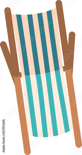 Striped beach lounger vector illustration