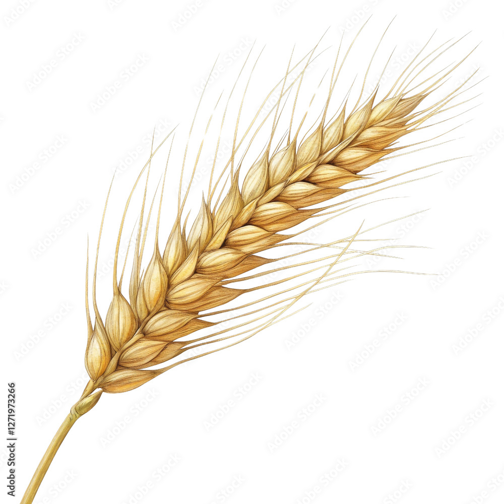Hand-Drawn Wheat Ear, Isolated on Transparent Background, Botanical Illustration, Harvest, Agriculture., grain, wheat, illustration Hand-Drawn Wheat Ear, Isolated on Transparent Background, Botanical Illustration, Harvest, Agriculture., grain, wheat, illustration