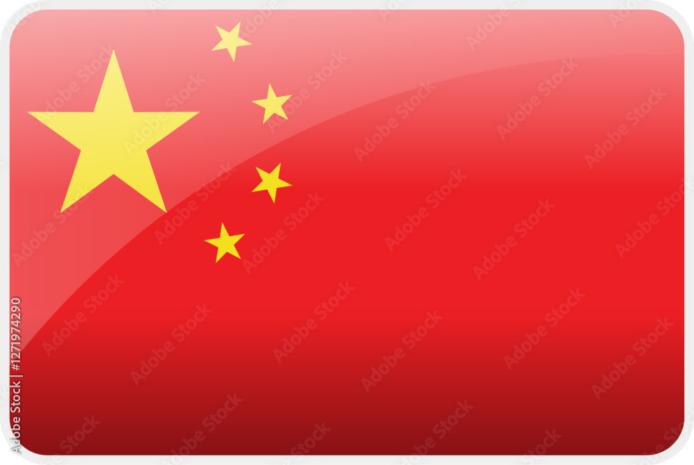 Flag Icon of China Country,National Vector Flag Iconic Symbol and Colors of China flag. Flag Icon of China Country,National Vector Flag Iconic Symbol and Colors of China flag.
