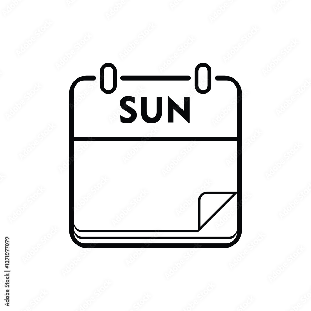 calender icon, sunday icon with white background calender icon, sunday icon with white background