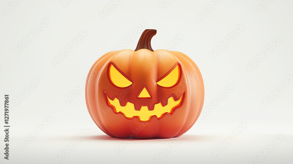 Carved pumpkin with glowing eyes and menacing smile for Halloween Carved pumpkin with glowing eyes and menacing smile for Halloween