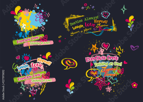 Colorful Friendship Quotes with Fun Designs