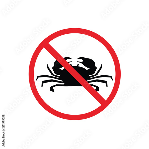 prohibited and dangerous signs. crab danger. it is forbidden to bring crab 
