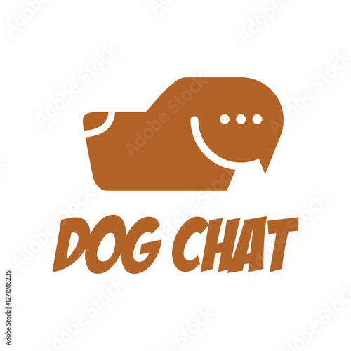 dog chat talk flat minimalist logo design