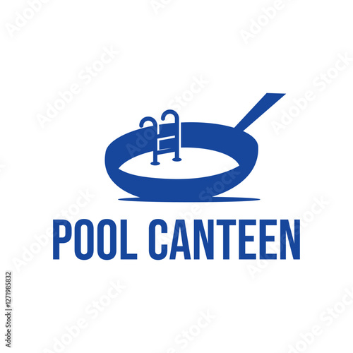 pool canteen flat minimalist logo design
