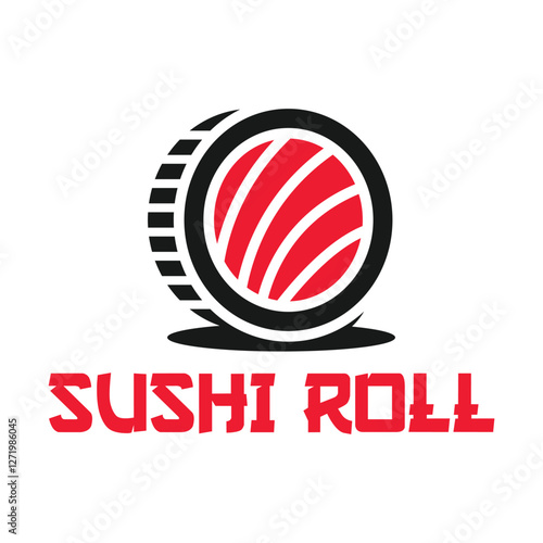 sushi roll flat minimalist logo design
