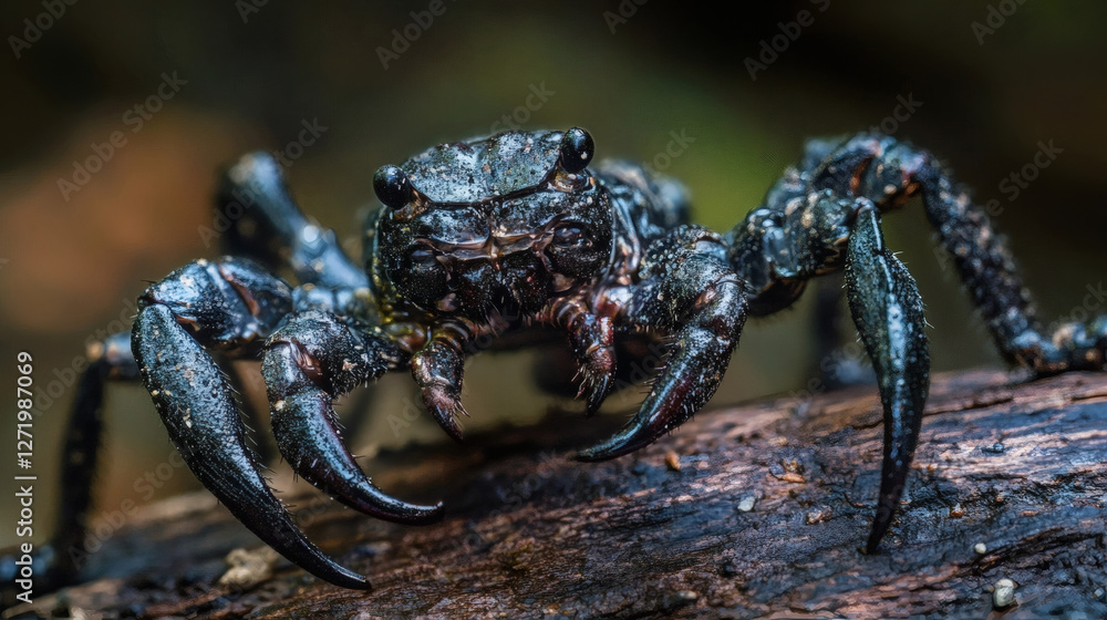 Marine Crab Close-up with Detailed Shell Texture Marine Crab Close-up with Detailed Shell Texture