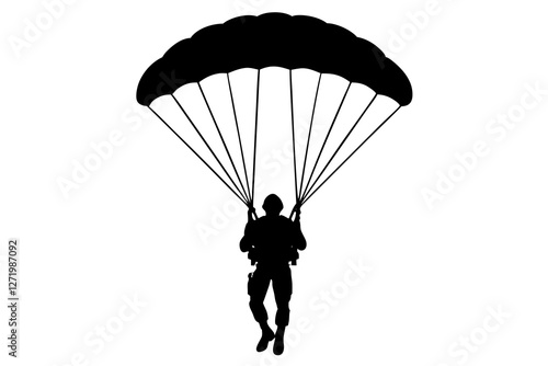 paraglider silhouette on black background