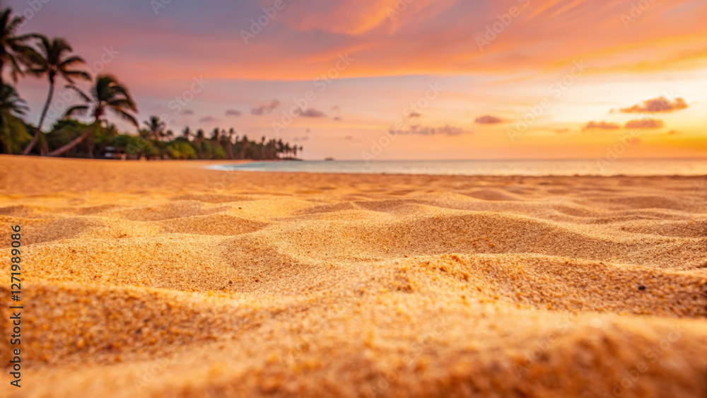 Sweeping panoramic view of a serene beach at sunset tropical paradise landscape photography tranquil atmosphere Sweeping panoramic view of a serene beach at sunset tropical paradise landscape photography tranquil atmosphere