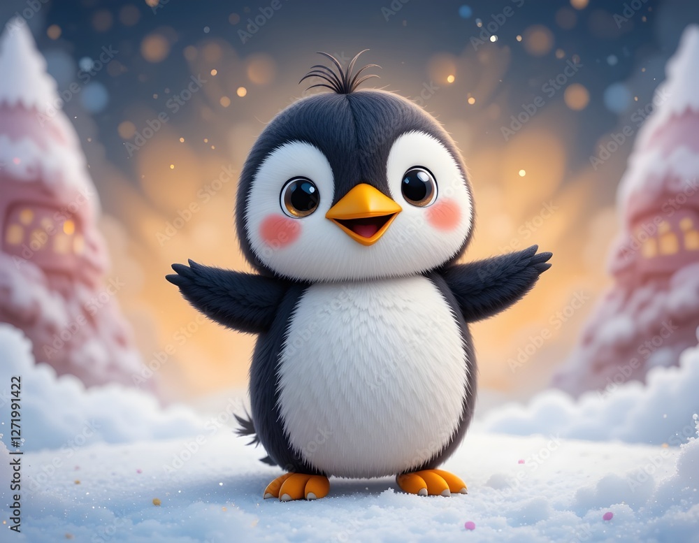 Fototapeta premium Portrait of a penguin with beautiful background.