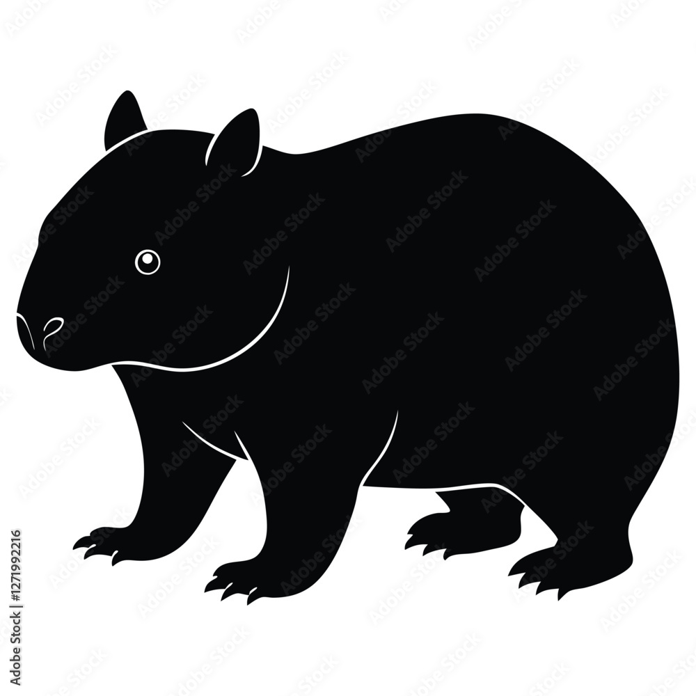 Obraz premium Simple Silhouette of a Wombat