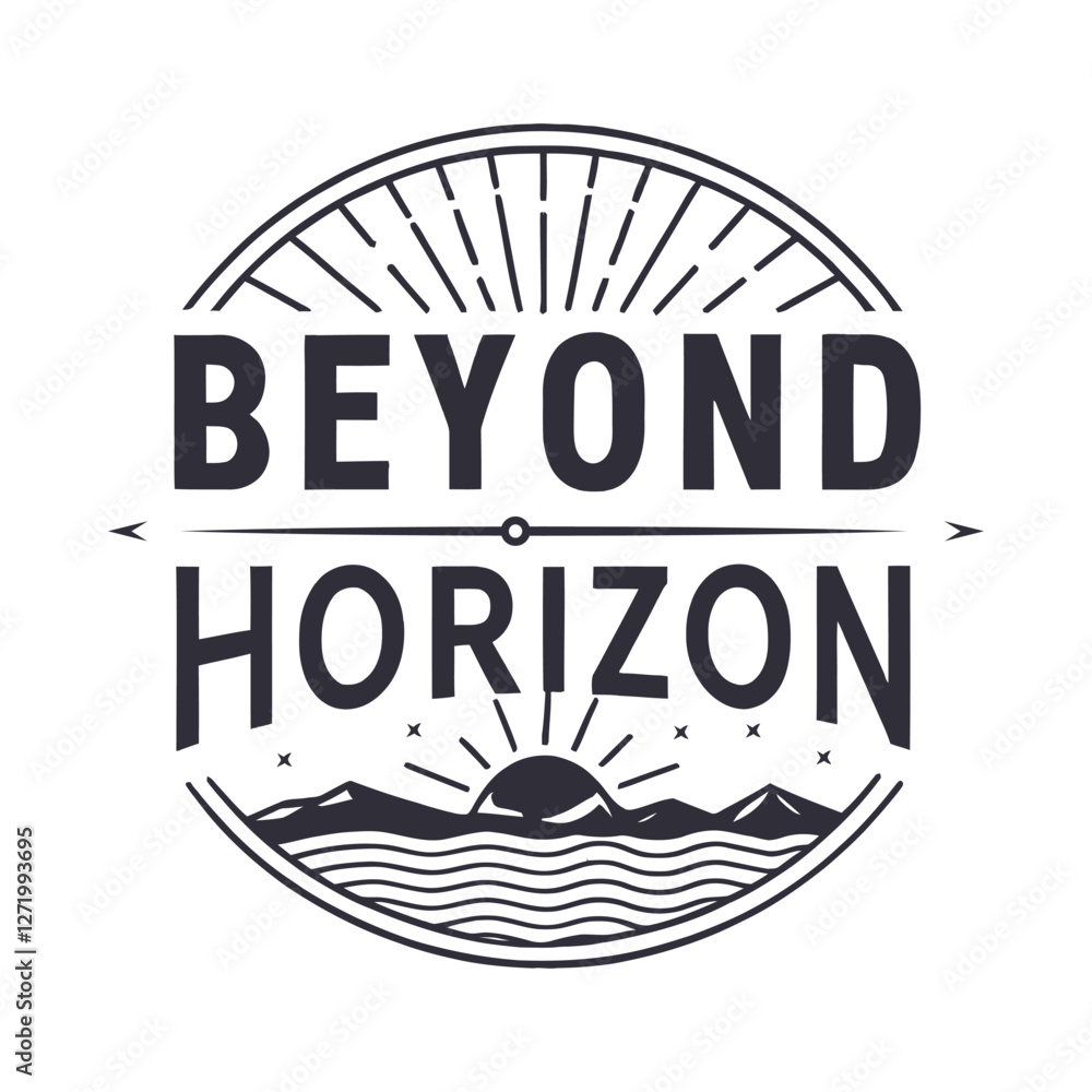 Fototapeta premium beyond horizon silhouette vector line art logo