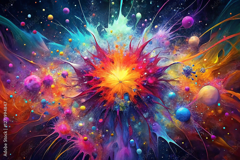 Fototapeta premium Colorful cosmic explosion in space