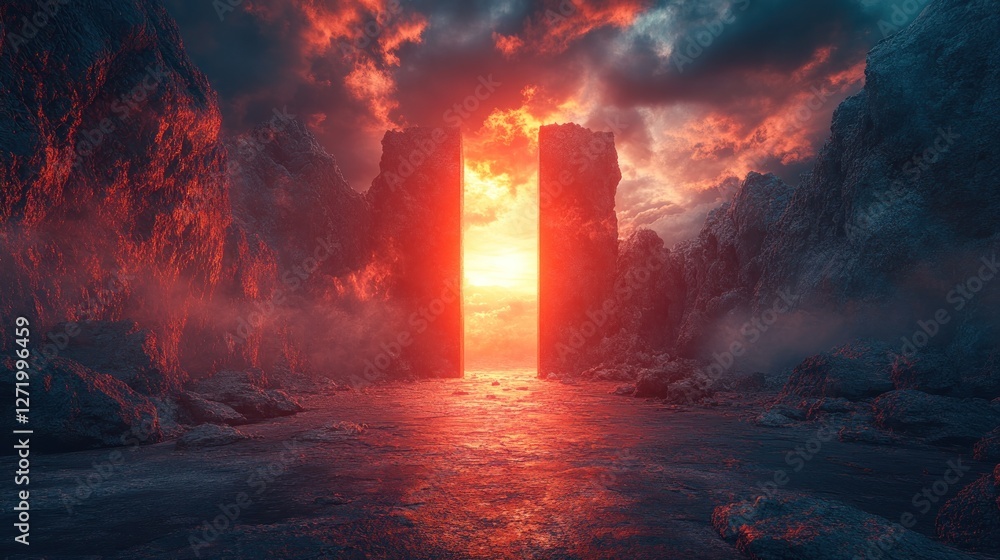 Fiery Mountain Passway Opens to Sunrise Fiery Mountain Passway Opens to Sunrise