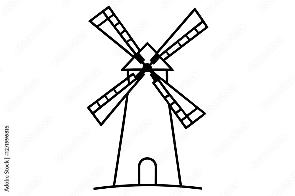 windmill silhouette vector illustration windmill silhouette vector illustration