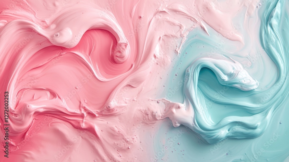 Swirled paint creates an abstract design in soft colors Swirled paint creates an abstract design in soft colors