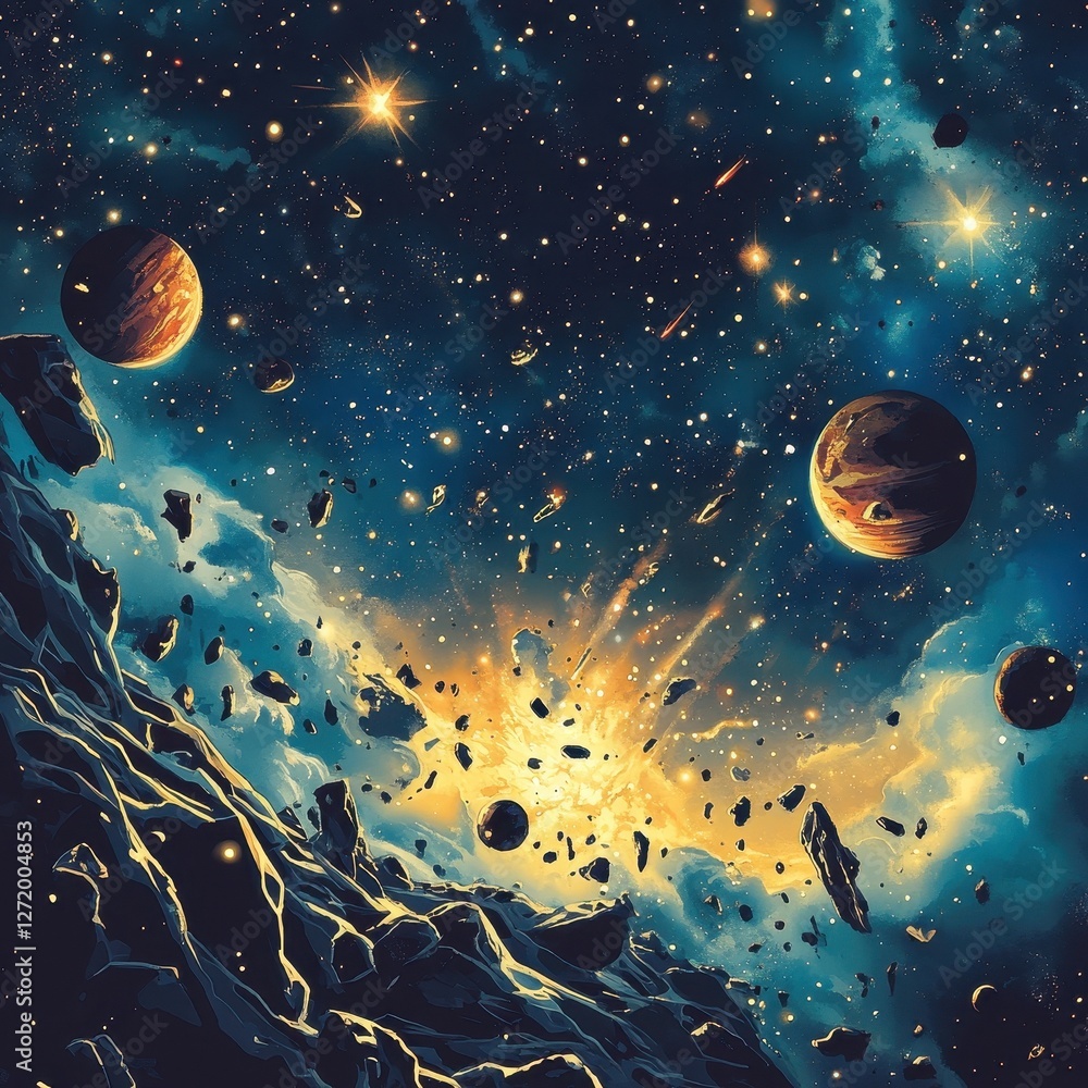 Fototapeta premium A stunning artistic depiction of a celestial explosion in space