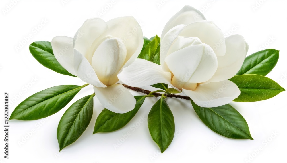 Fototapeta premium Delicate magnolia blossoms spreading elegant botanical composition