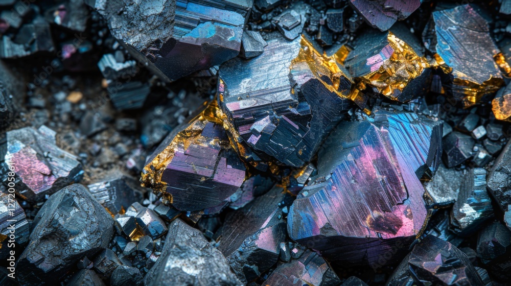 Vibrant mineral crystals exhibit a stunning array of colors and textures, reflecting light beautifully on a natural surface, highlighting their fascinating geological features. Vibrant mineral crystals exhibit a stunning array of colors and textures, reflecting light beautifully on a natural surface, highlighting their fascinating geological features.