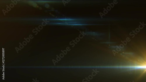 Optical lens flare effect transition overlay on black background