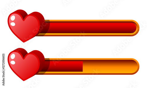 Health point bar. Design elements for video games. Vector clipart