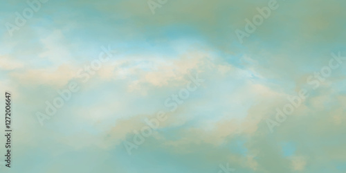 Abstract cloud sky watercolor digital art painting for texture dramatic sky summer heaven is colorful clearing good weather and beautiful background, dramatic fluffy summer clouds dusk sky background.