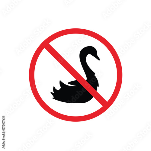 prohibited and dangerous signs. goose danger. it is forbidden to bring goose 
