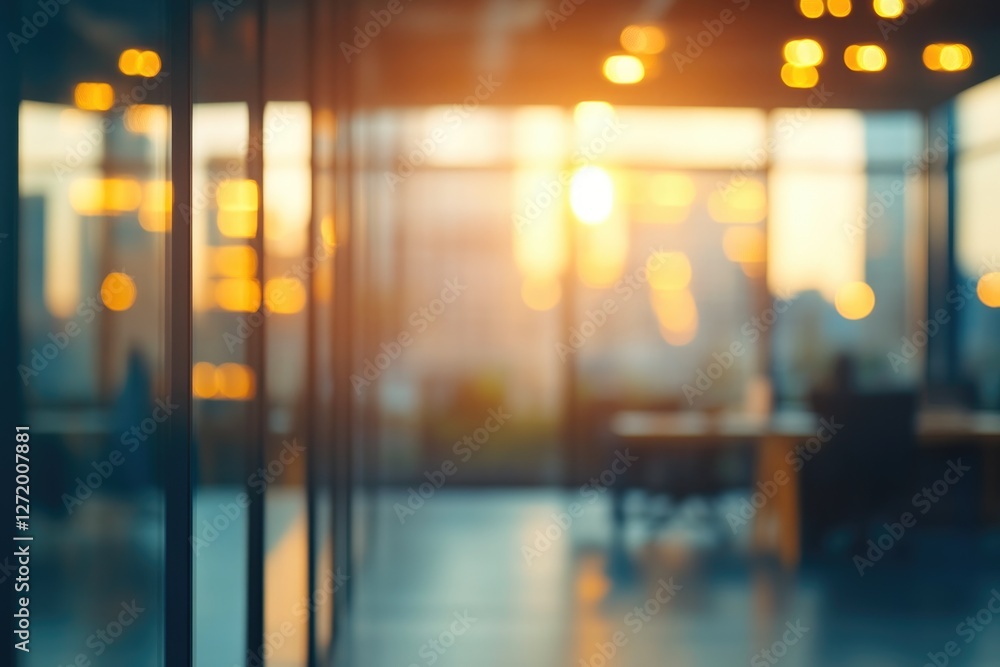 Fototapeta premium Modern office workspace with blurred background