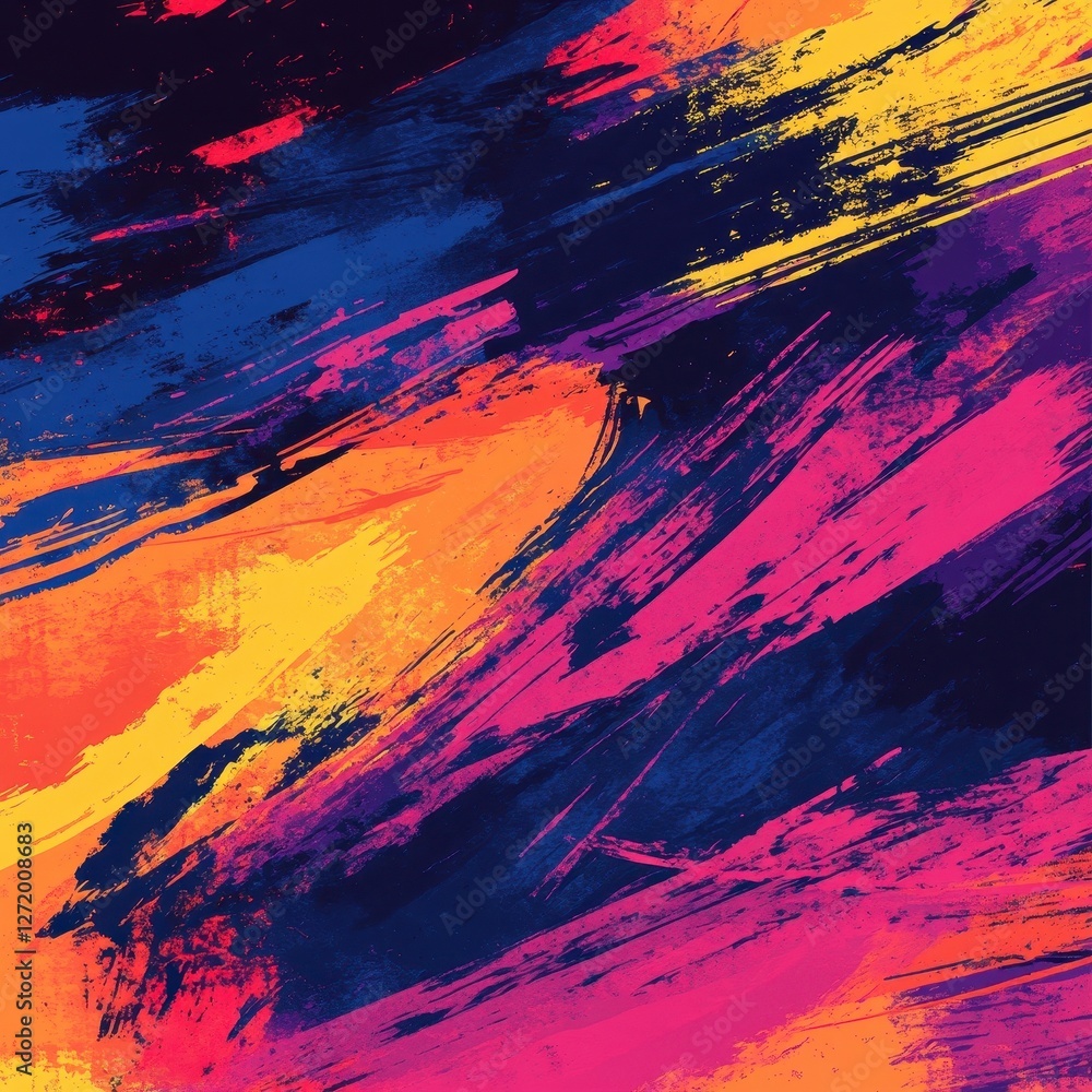 Vibrant brushstrokes create an abstract and colorful background Vibrant brushstrokes create an abstract and colorful background
