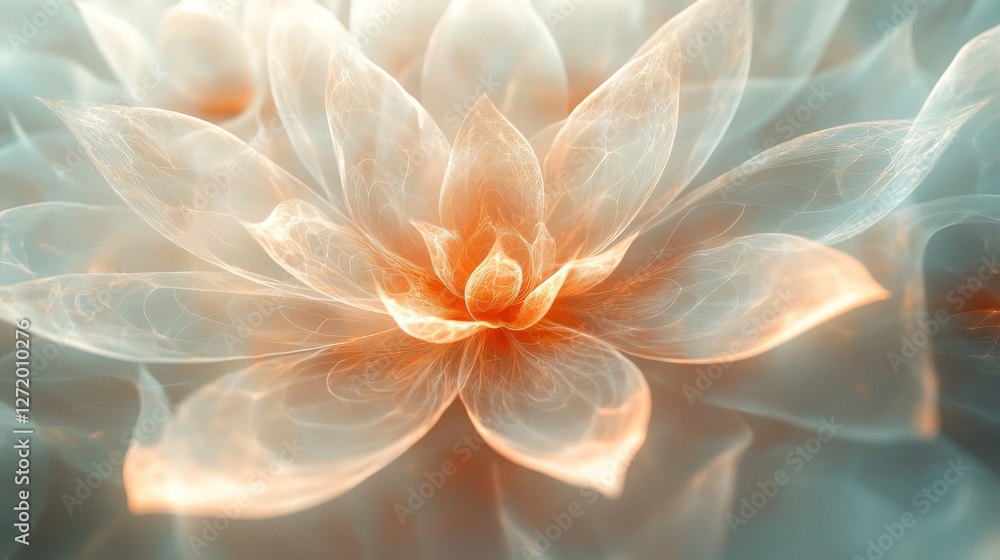Obraz premium Abstract digital fractal art featuring a delicate flower design