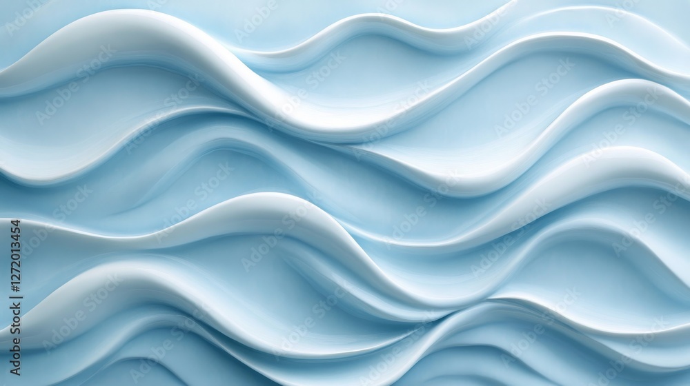 Smooth light blue surface featuring undulating curves and contours Smooth light blue surface featuring undulating curves and contours