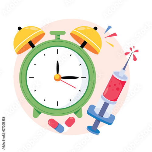 Medicine Time Concepts Style illustrations. EPS 10 File stock illustration