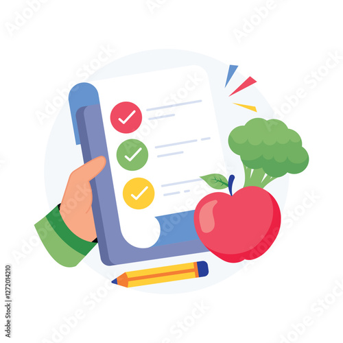 Diet Plan Concepts Style illustrations. EPS 10 File stock illustration